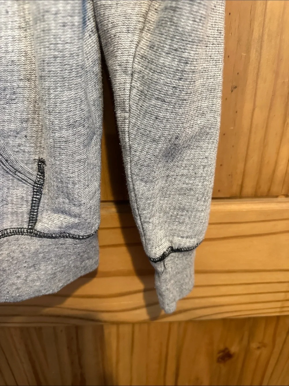 PD&C Light Gray Waffle-Knit Zip Hoodie with Dark Cord